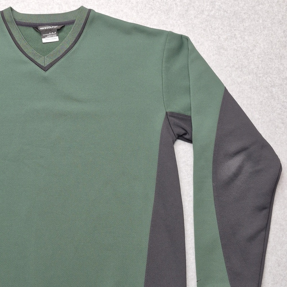 Nike Golf Therma-Fit Sweater Mens M Green Black Colorblock Performance Pullover - Picture 7 of 16
